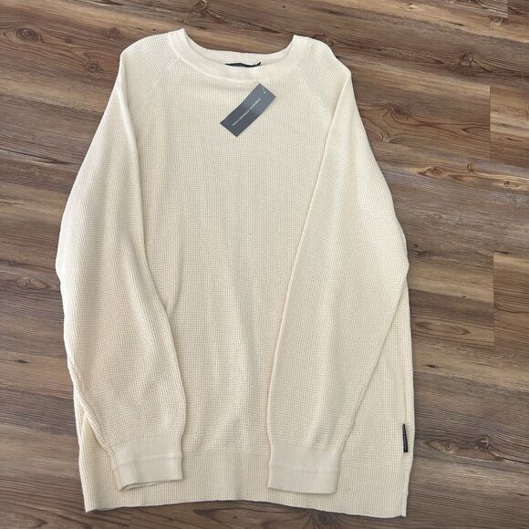 French Connection mens sweater size XXL NWT Light Yellow - Picture 1 of 11
